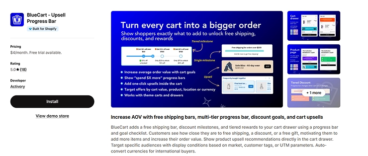 bluecart-upsell-progress-bar-shopify-app