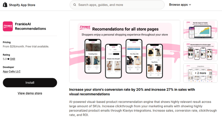 frankieai-recommendations-shopify-app