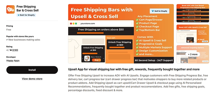free-shipping-bar-cross-sell-shopify-app