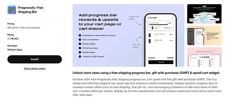progressify-free-shipping-bar-shopify-app